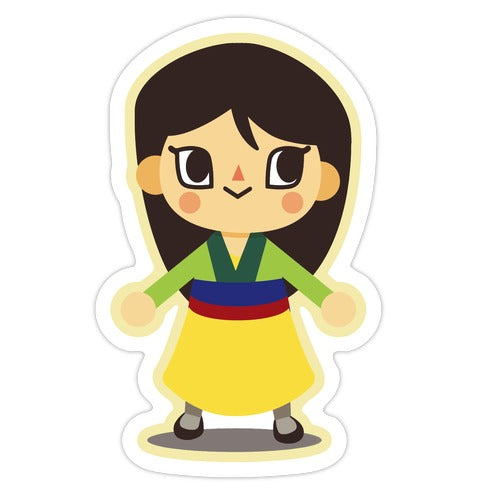 Princess Crossing Mulan Parody Die Cut Sticker