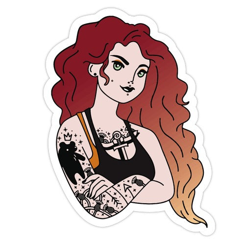 Punk Merida Parody Die Cut Sticker