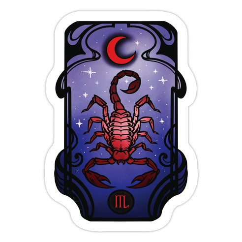 Scorpio Art Nouveau Die Cut Sticker