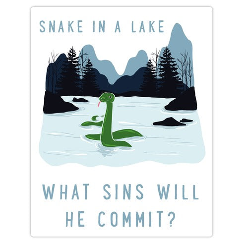 Snake In a Lake Die Cut Sticker