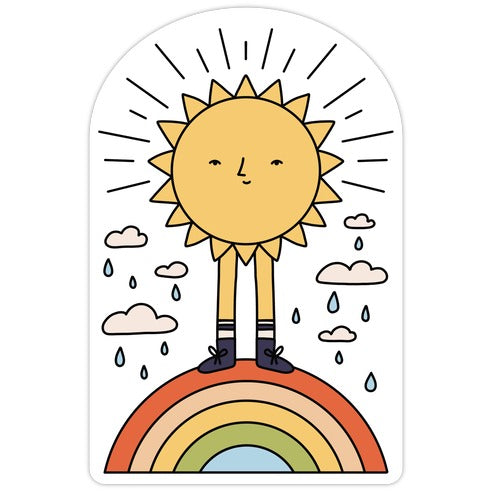 Solar Power Rainbow Die Cut Sticker