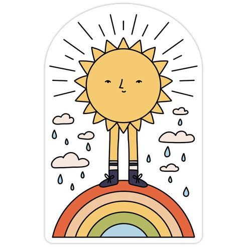 Solar Power Rainbow Die Cut Sticker