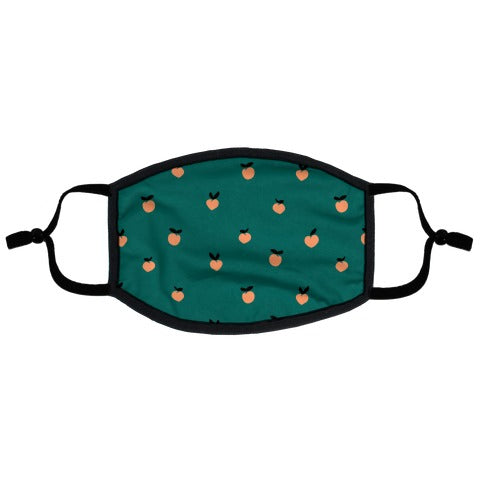 Dainty Peach Pattern Teal Flat Face Mask