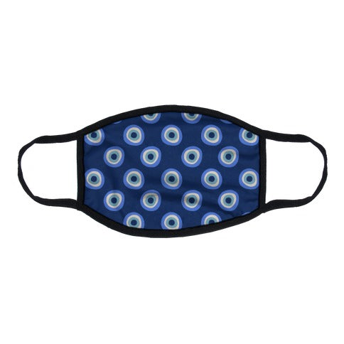 Evil Eye Pattern Blue Flat Face Mask