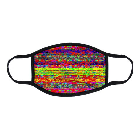 Glitch pattern Flat Face Mask