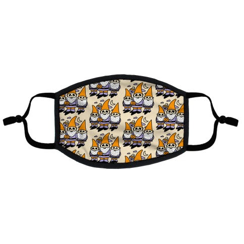 Happy Hall-Gnome-Ween (Halloween Gnomes) Flat Face Mask