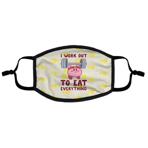 I Work Out to Eat Everything (Kirby) Flat Face Mask