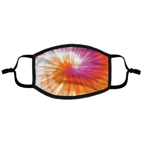 LGBTie dye: Lesbian Flat Face Mask