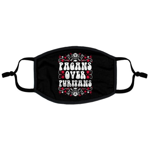 Pagans Over Puritans Flat Face Mask