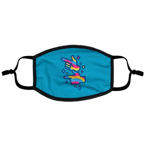 Pansexual Pride Finger Guns Flat Face Mask