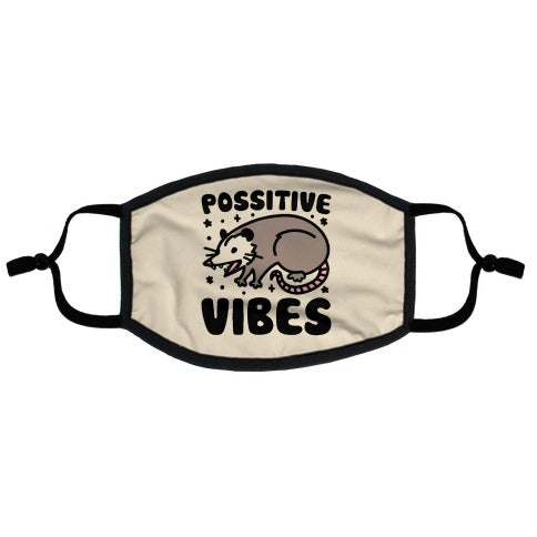 Possitive Vibes Opossum Flat Face Mask