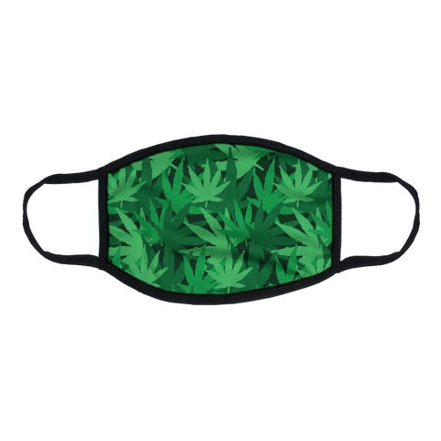 Pot Leaf Pile Pattern Flat Face Mask