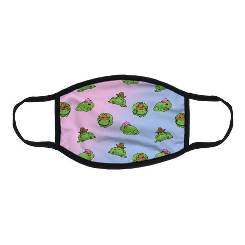Rootin' Tootin' Ribbit Pattern Flat Face Mask