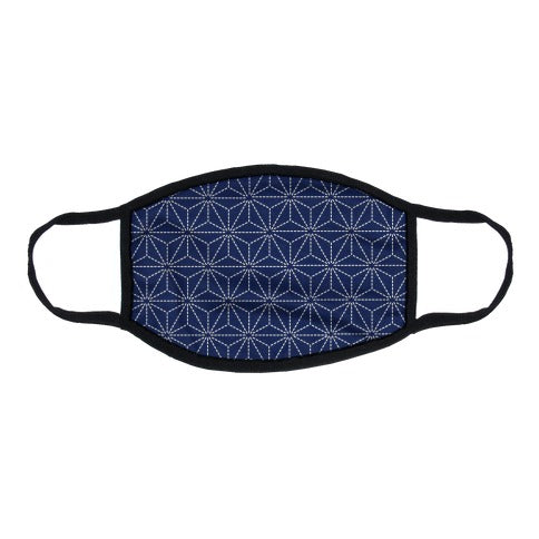 Sashiko Asanoha (Classic Indigo) Flat Face Mask