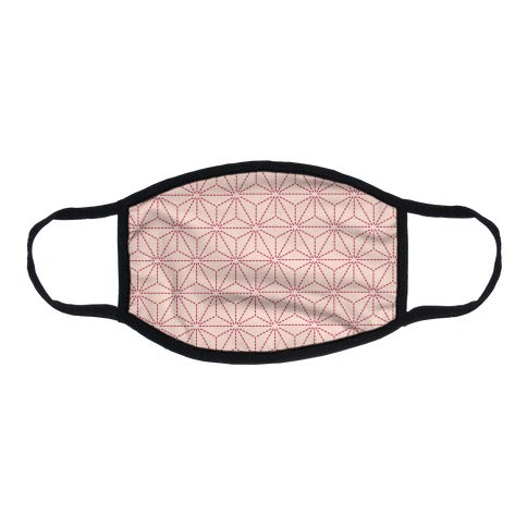 Sashiko Asanoha (Pink) Flat Face Mask