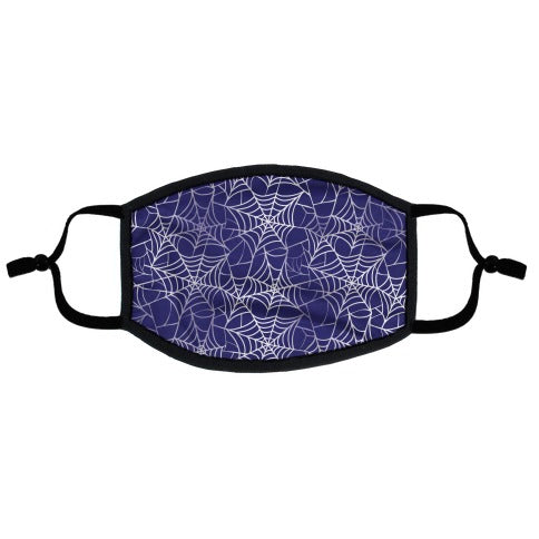 Spider Web Pattern Blue Flat Face Mask