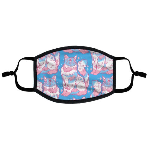 Transgender Pride Cat Flat Face Mask