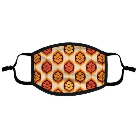 Vintage Autumn Leaves Pattern Flat Face Mask
