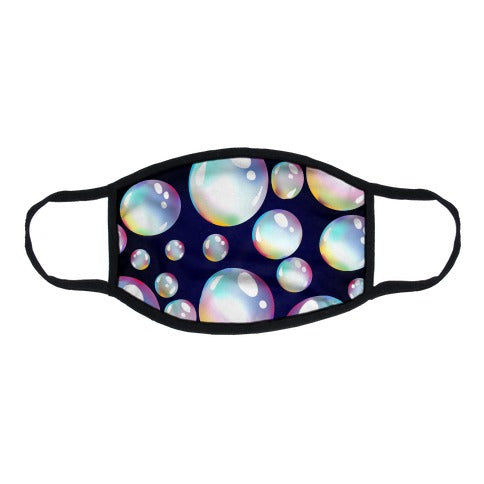 Watercolor Bubble Pattern Flat Face Mask