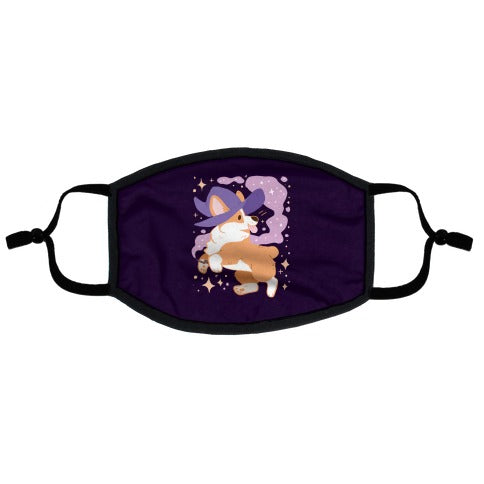 Witch Corgi Flat Face Mask