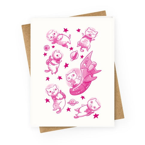 Cats In Space Greeting Card