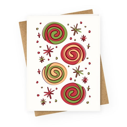 Christmas Pinwheel Cookies Greeting Card