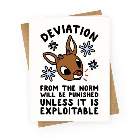 Deviation Rudolf Greeting Card