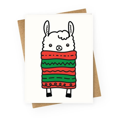 Long Llama Scarf Greeting Card