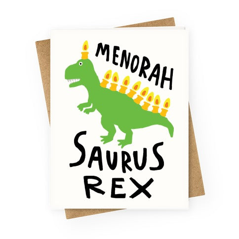 Menorah Saurus Rex  Greeting Card