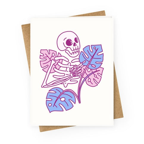 Monstera Skeleton Greeting Card