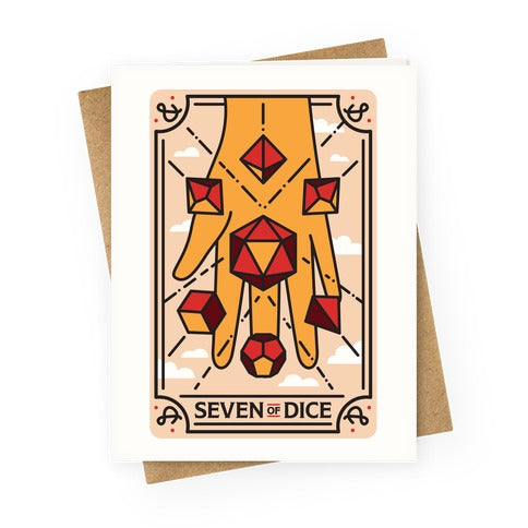 Seven of Dice - D&D Tarot Greeting Card
