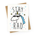 Stay Rad Unicorn Greeting Card