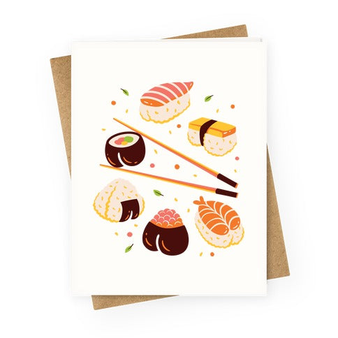 Subtle Sushi Booty Greeting Card