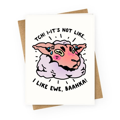 Tsundere Sheep Greeting Card