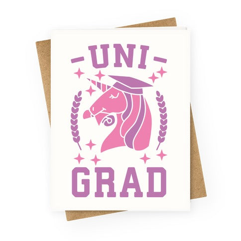 Uni Grad - Unicorn Greeting Card