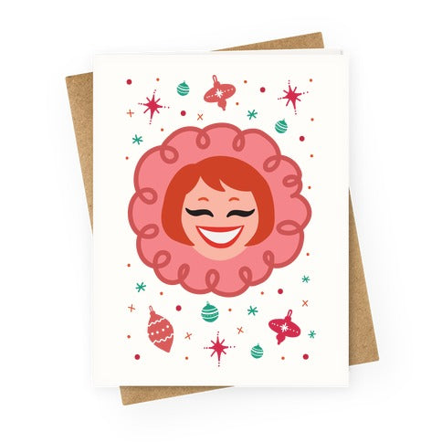 Vintage Snow Girl Greeting Card
