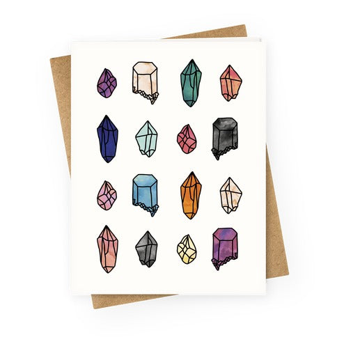 Watercolor Crystal Pattern Greeting Card