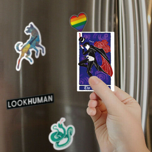 Tuxedo Mask The Magician Tarot Card Magnet