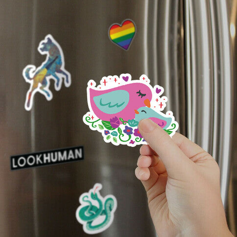 Mama Bird Pink Magnet