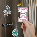 Due To Personal Reasons It Is Now Halloween Skull (Pink) Magnet