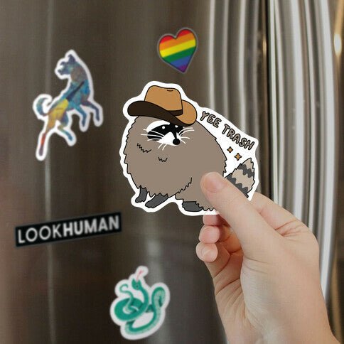 Yee Trash Cowboy Raccoon Magnet