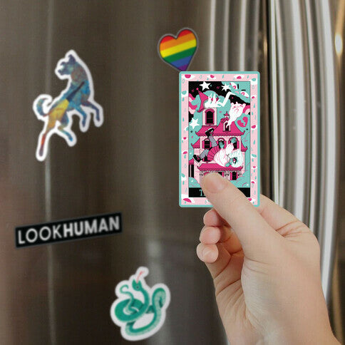 Creepy Cute Tarots: The Tower Haunted House Magnet