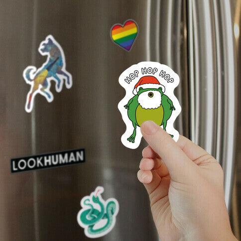 Hop Hop Hop Santa Frog Magnet