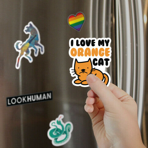 I Love My Orange Cat Magnet