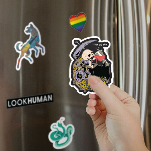 Skeleton Drinking Wine Magnet