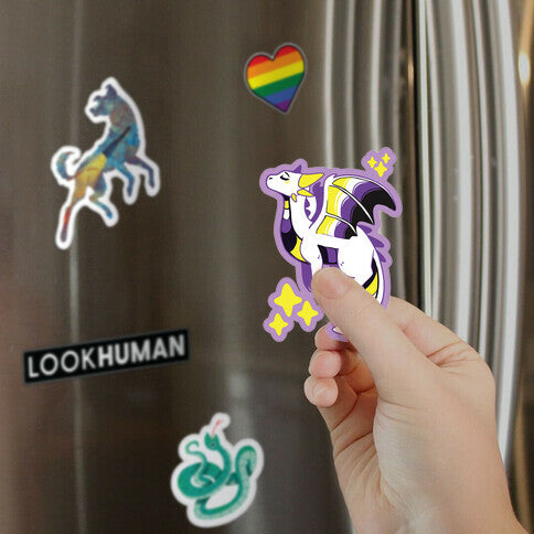 Non-Binary Pride Dragon Magnet
