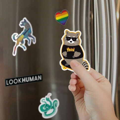 Skate Trash Raccoon Parody Magnet
