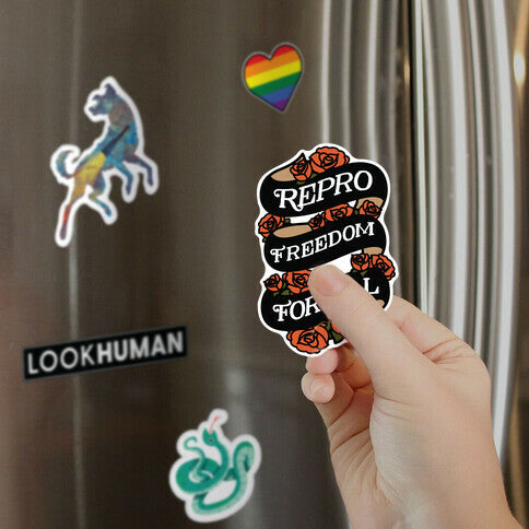 Repro Freedom For All Roses and Ribbon Magnet