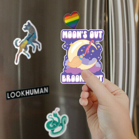 Moon's Out Brooms Out Magnet