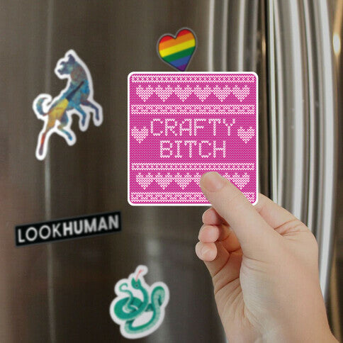 Crafty Bitch Knitting Pattern Magnet